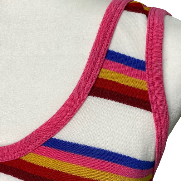 PEYTON JENSEN for EVEREVE | sz S Women's Multi Striped Mila Rainbow Ringer Tank - Picture 3 of 5